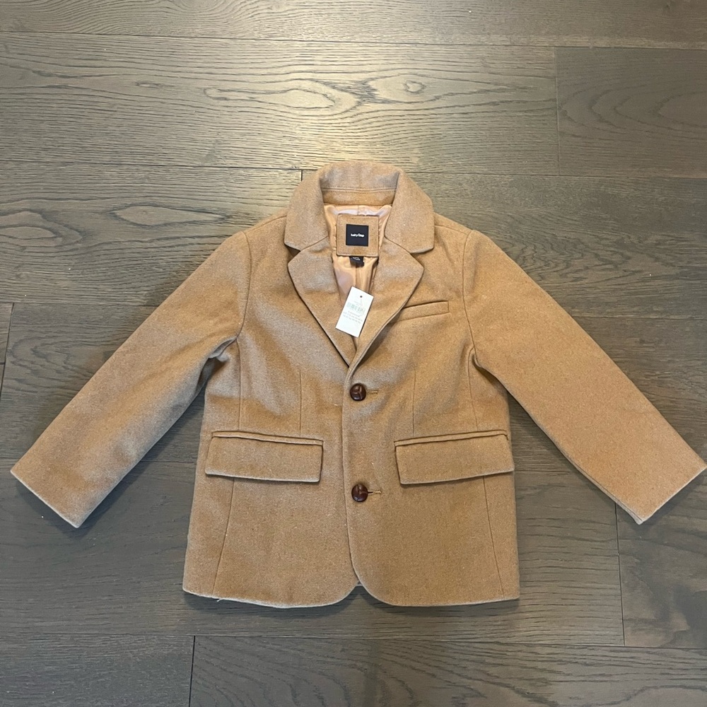 Gap boys camel wool classy coat sz 5T Ret $140